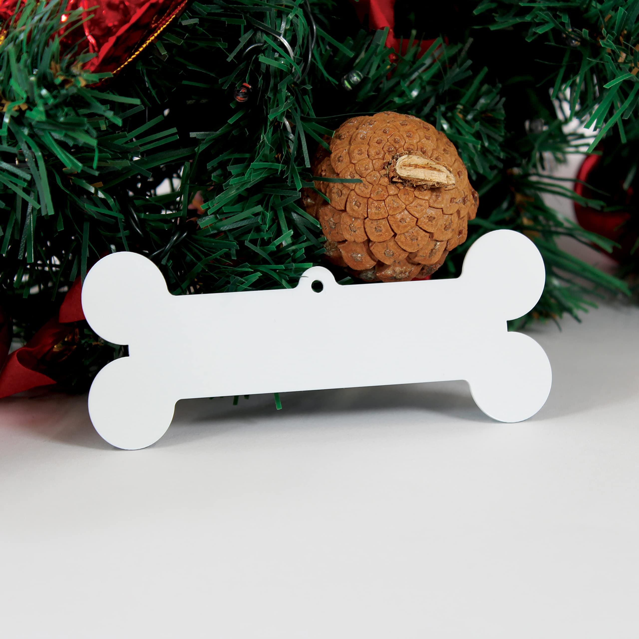 Plexico Dog Bone Shape Christmas Baubles/Perspex Acrylic Baubles/DIY Craft/Tree Decoration (10)