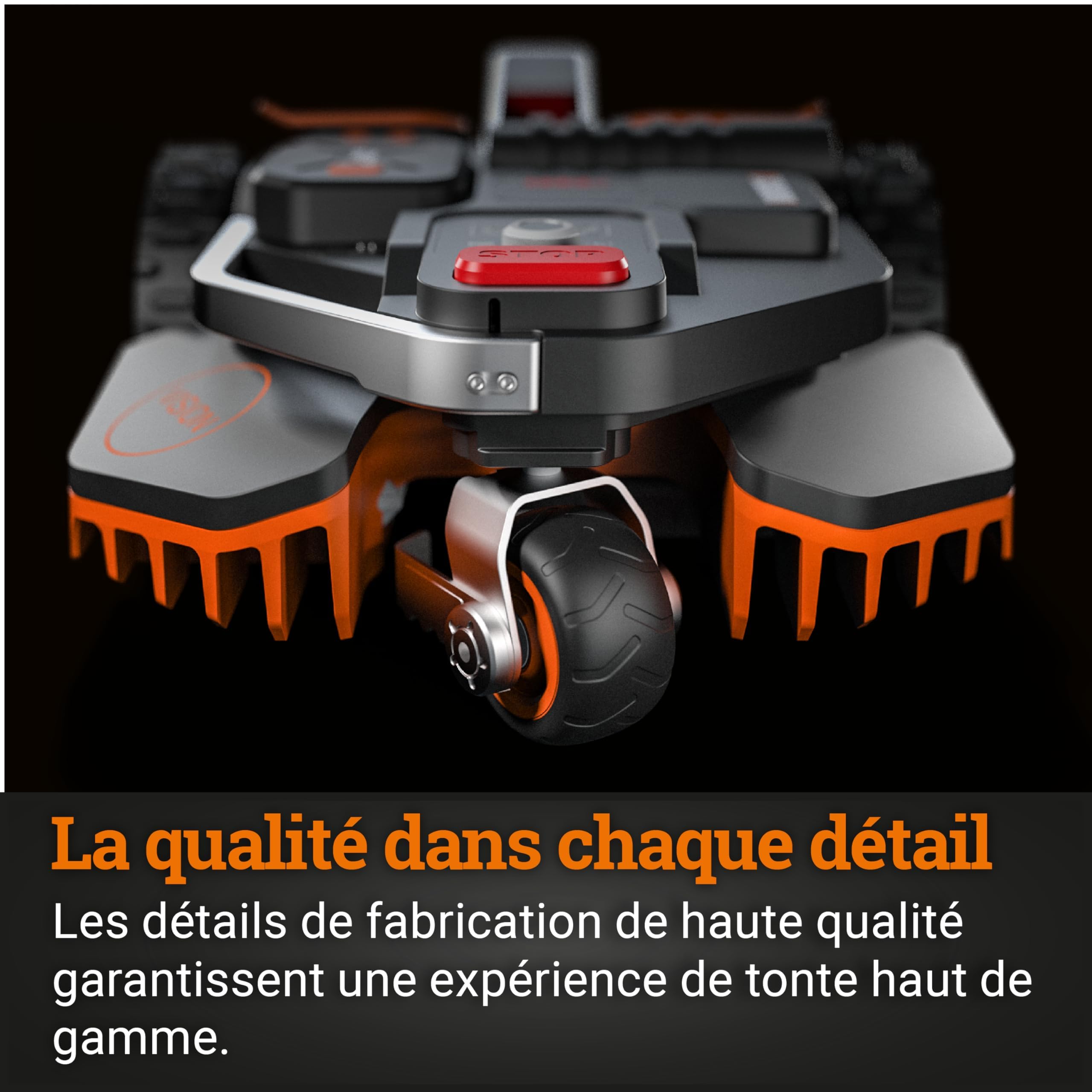 WORX LANDROID Vision WR206E.1, Robot Tondeuse sans Fil périphérique 600 m² Surf.Max 700 m², Installation en 30 Min, Caméra 4K + IA Adaptative, évite Tous Les Obstacles, Coupe des Bordures, Multizone