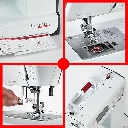 Miniatura 5 de Bernette Máquina de coser computarizada B38 Swiss Design | 394 puntadas, pantalla LCD, mesa de extensión, 8 pies prensatelas | Bobinas, agujas,