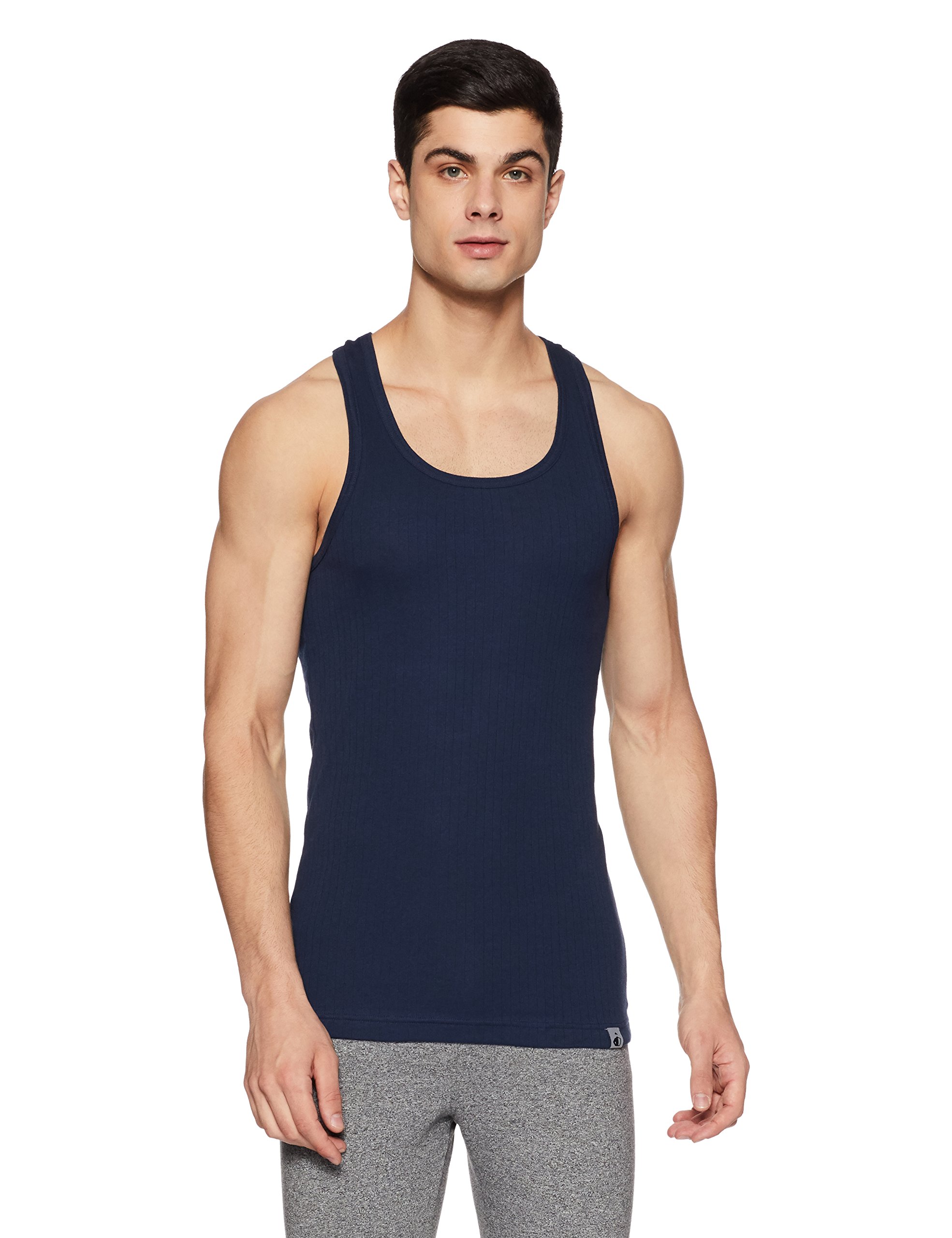 Jockey9922 Men's Super Combed Cotton Rib Racer Back Styling Round Neck Gym Vest