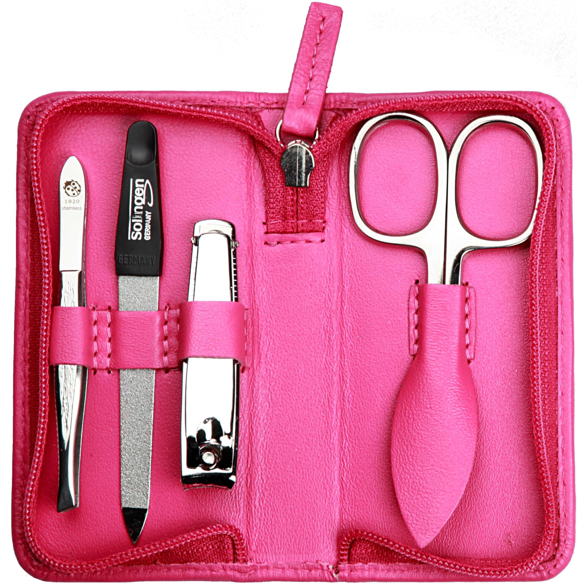 Manicure Set 4-Piece Travel Case, Nail Scissors, Nail Clippers, Nail File and Tweezers - Image 2