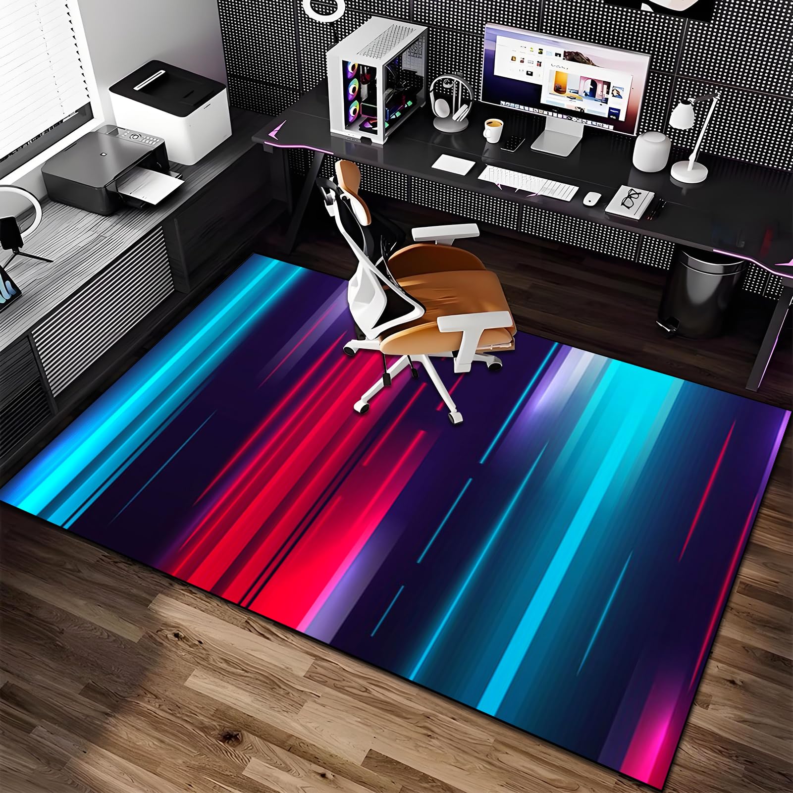 Dywan na krzesło biurowe 180 x 200 cm antypoślizgowy dywanik podłogowy na krzesło z kółkami ochraniacz na podłogę dywan podłogowy mata podłogowa do gier mata podłogowa do parkietu i płytek