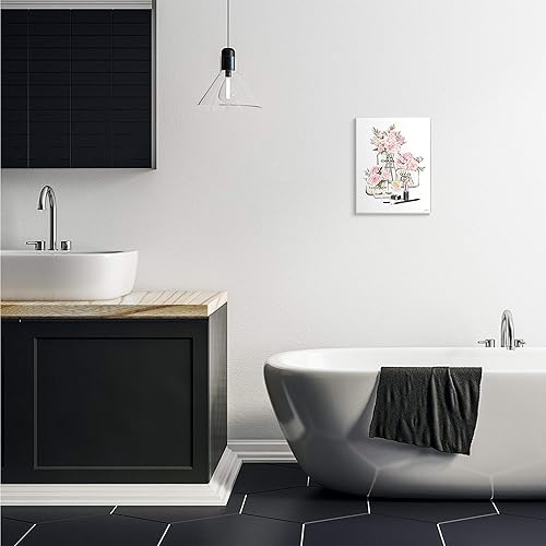 Miniatura 2 de Stupell Industries Tarros de moda glamorosos con diseño de rosas rosas rosas rosadas, diseñadas por Ziwei Li, 10 x 15 pulgadas, color gris