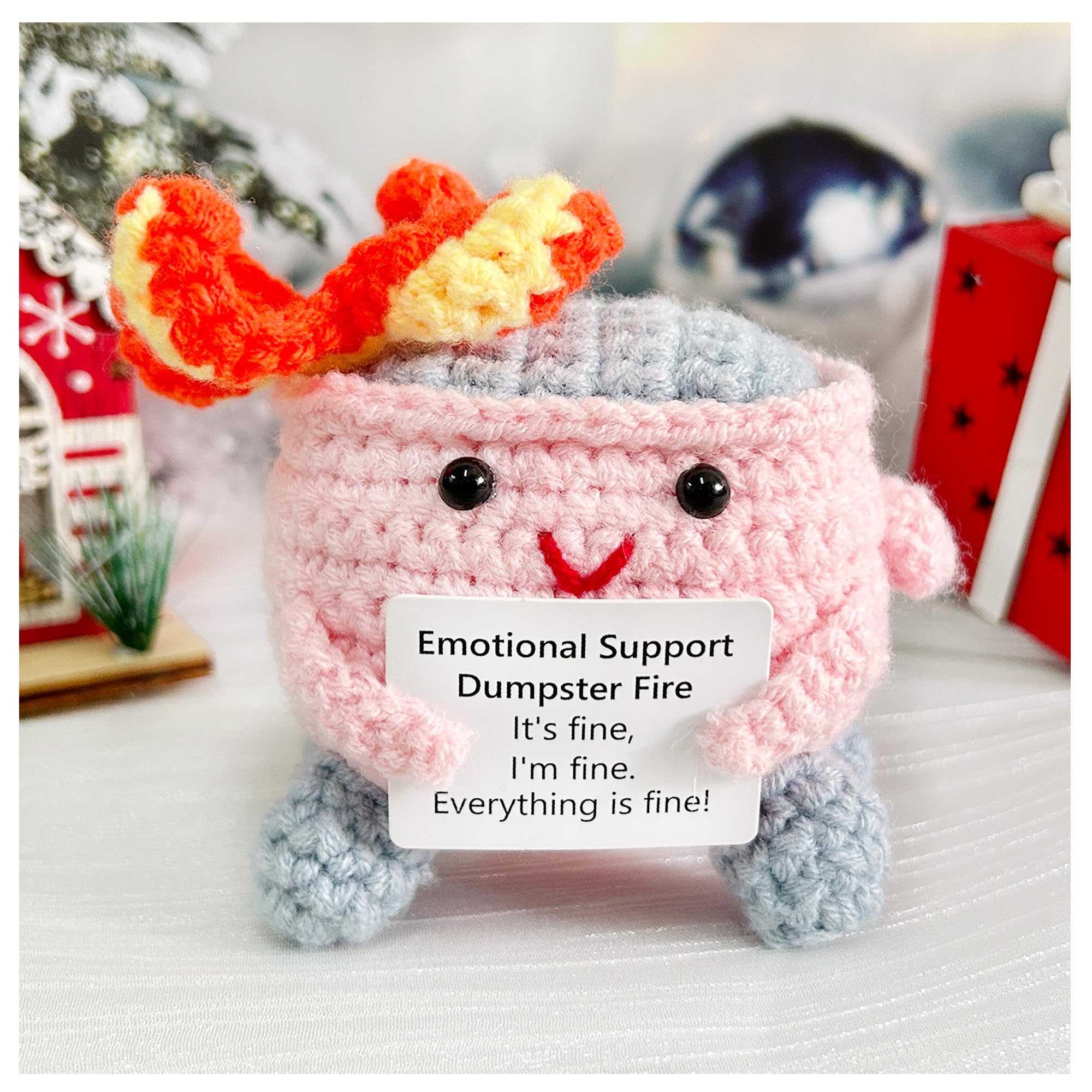 Amazon.com : Cute Crochet Dumpster Fire, Emotional Support Gift