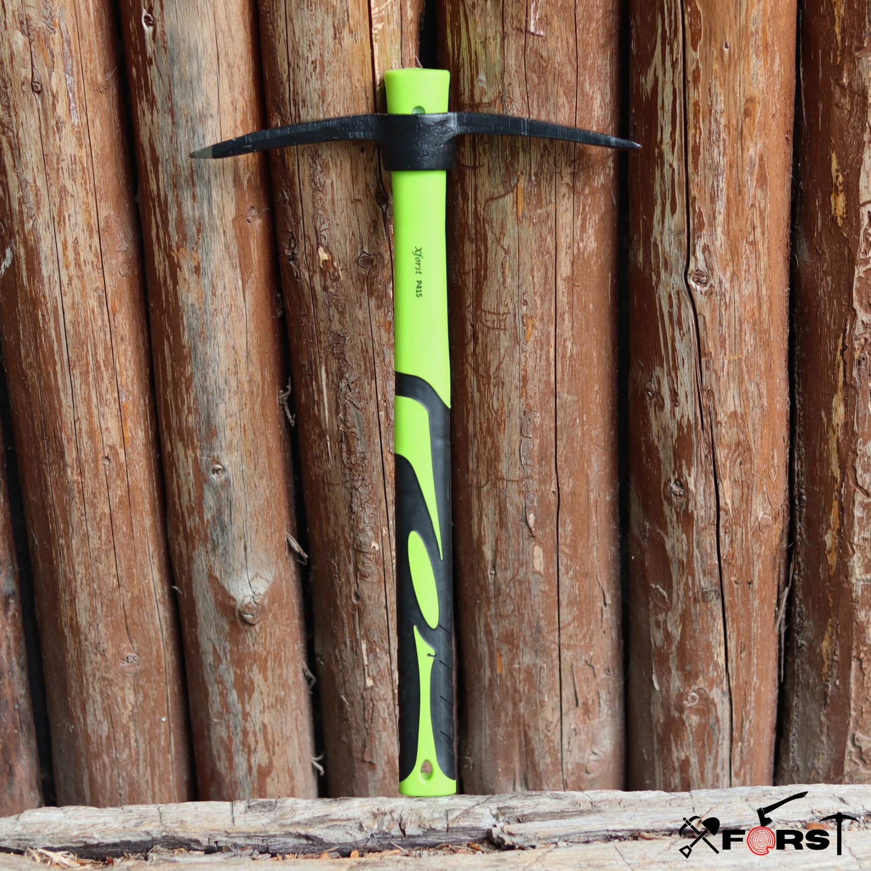 Xforst Mini Piccone 2 in 1 da Giardino 40 cm – Punta e Zappa, Manico in Fibra di Vetro e Testa in Acciaio al Carbonio Forgiato HRC45 – per Giardinaggio, Orto, Campeggio e Outdoor – X-PF40N