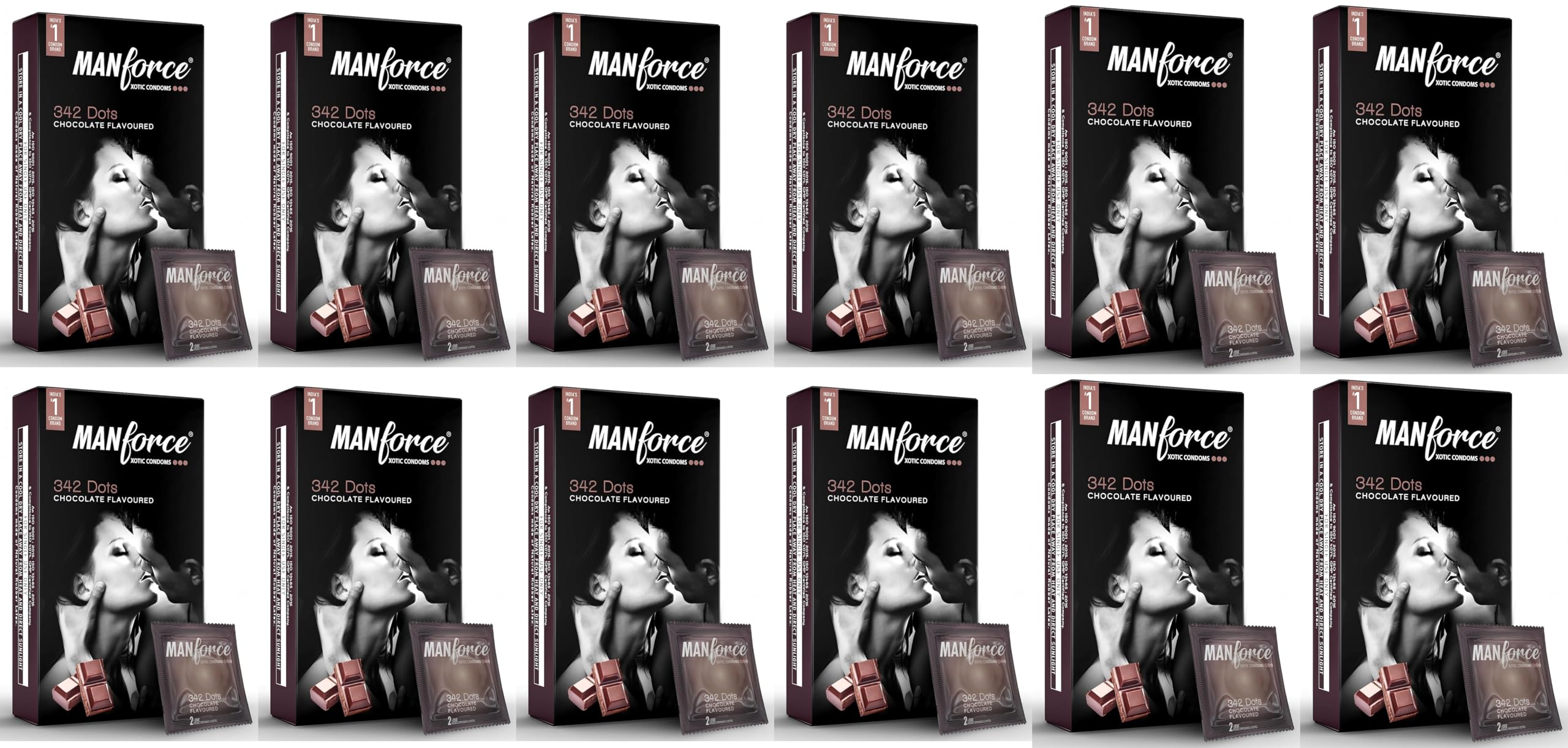 Manforce Xotic Chocolate Flavoured Condoms for Men| Dotted and Double Contoured for Intense Pleasur| Lubricated Latex Condoms| 10 Pcs x Pack of 12-image-23