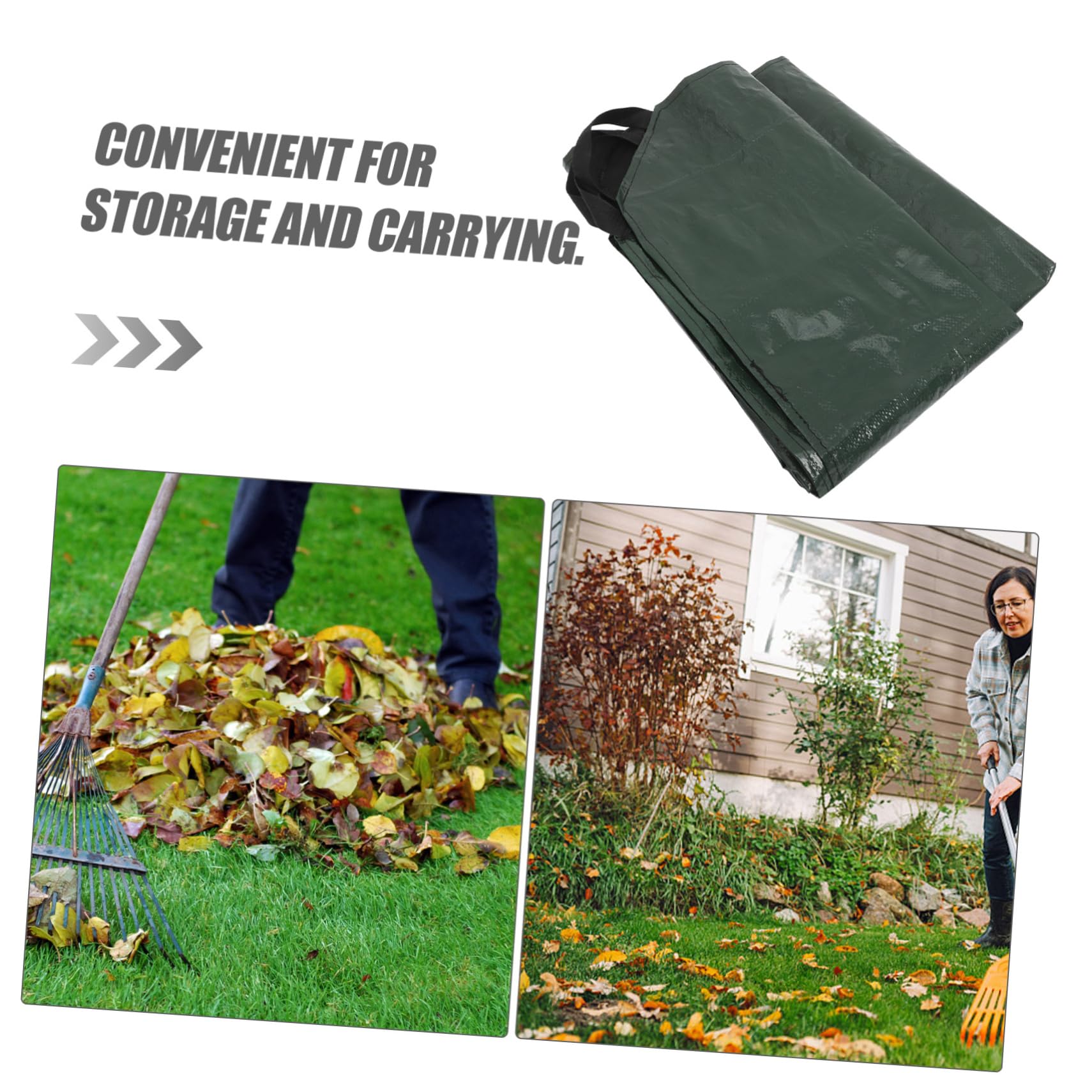 Paquet Feuilles Mortes Paquet Feuilles Mortes Robuste Pliable avec Poignées en Pe Vert pour Jardin et Collecte de Déchets de Jardin en Extérieur