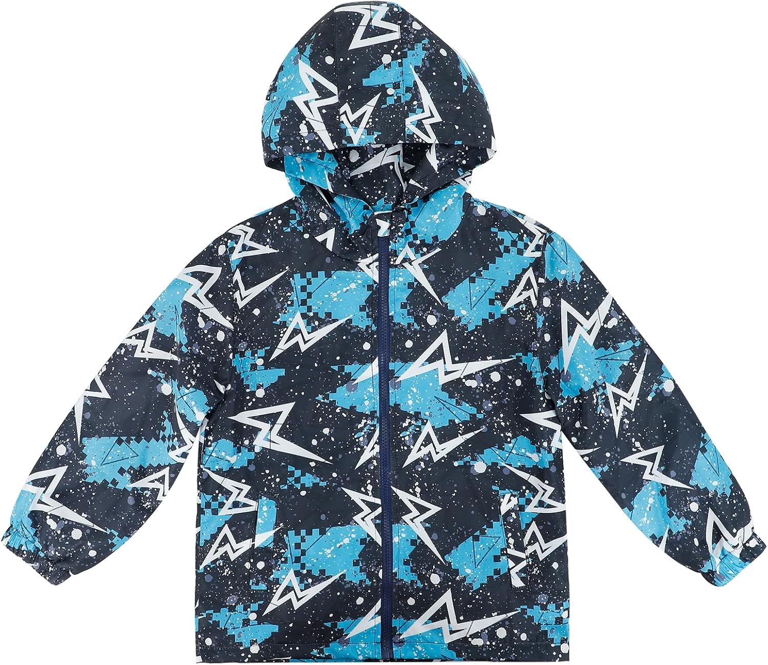 ESTAMICO Boys Windbreaker Jacket Fashion Hoodies Outwear Coat Waterproof Zipper Raincoat, 4T-12