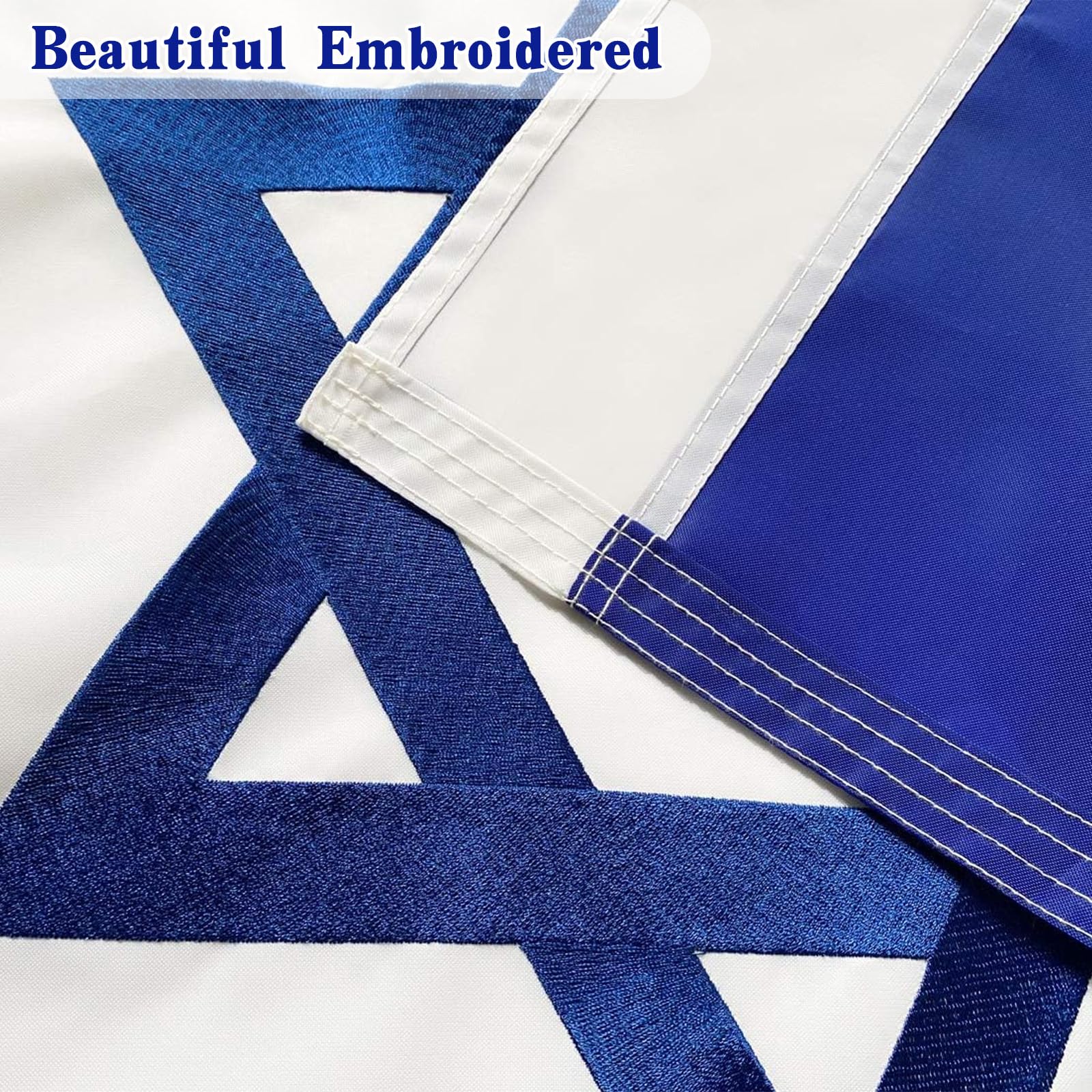Israel Flagge 7,6x12,7 Cm - Doppelseitig, Aus Polyester, Mit Messingösen & Genähtem Rand