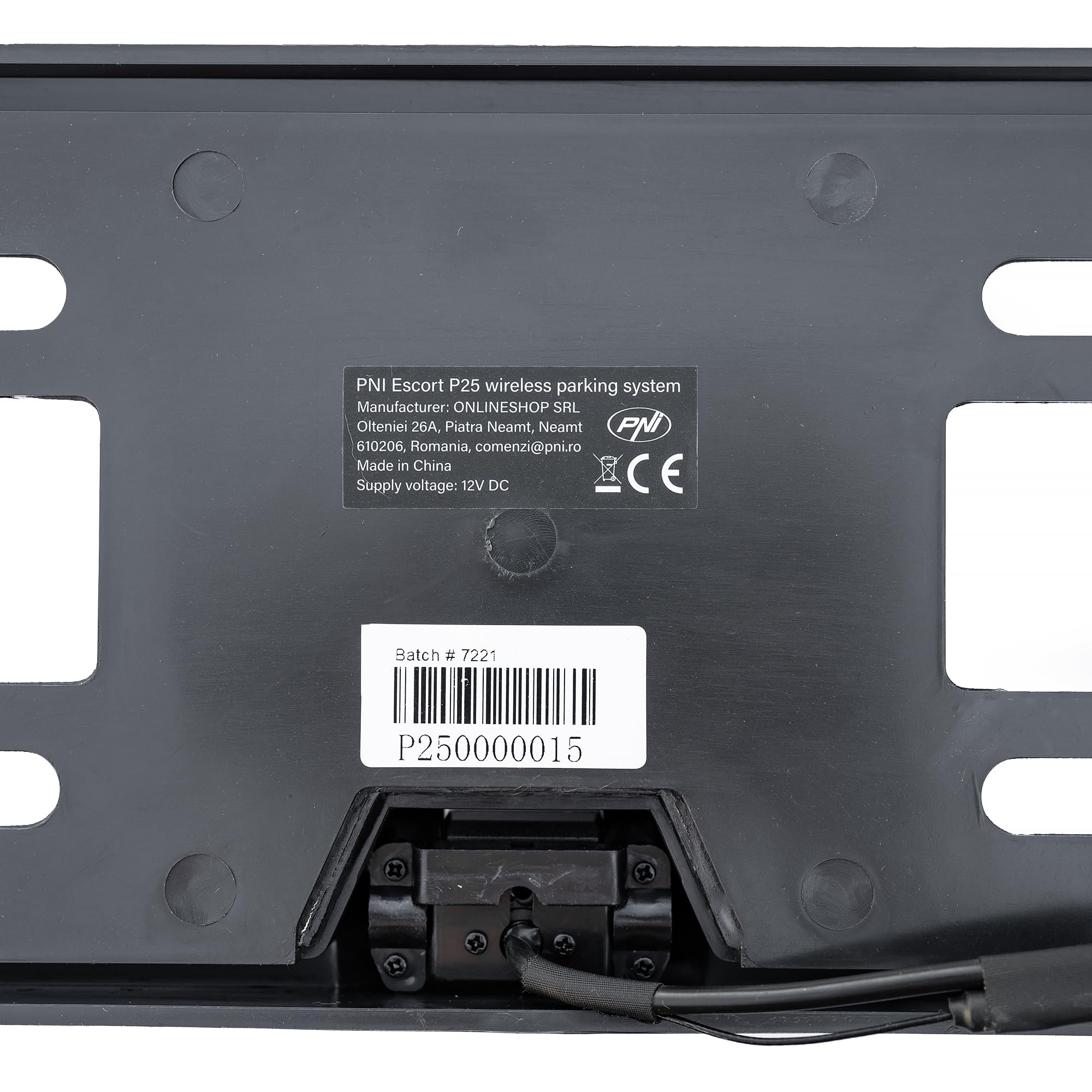 Système de stationnement sans Fil PNI Escort P25 avec écran LCD intégré de 4,3 Pouces dans Le rétroviseur et caméra de recul avec Support de Plaque d'immatriculation, résolution 480p et Angle de