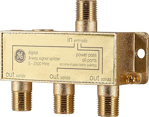 Miniatura 3 de GE 73756 - Divisor de cable coaxial digital de 3 vías, 2.5 GHz 5-2500 MHz, compatible con RG6, TV HD, satélite, Internet de alta velocidad,