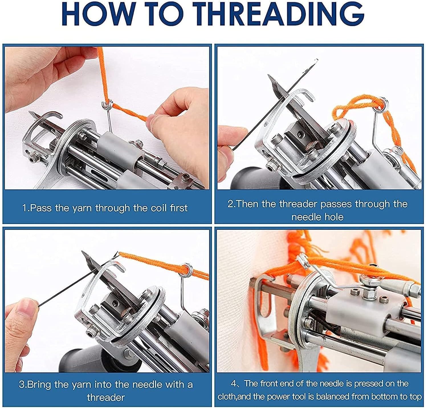 GeRRiT Tufting Gun Handheld Knitting Machine, Loop & Cut Pile Electric Carpet Weaving Flocking Knitting Machine for Professionals and Beginners