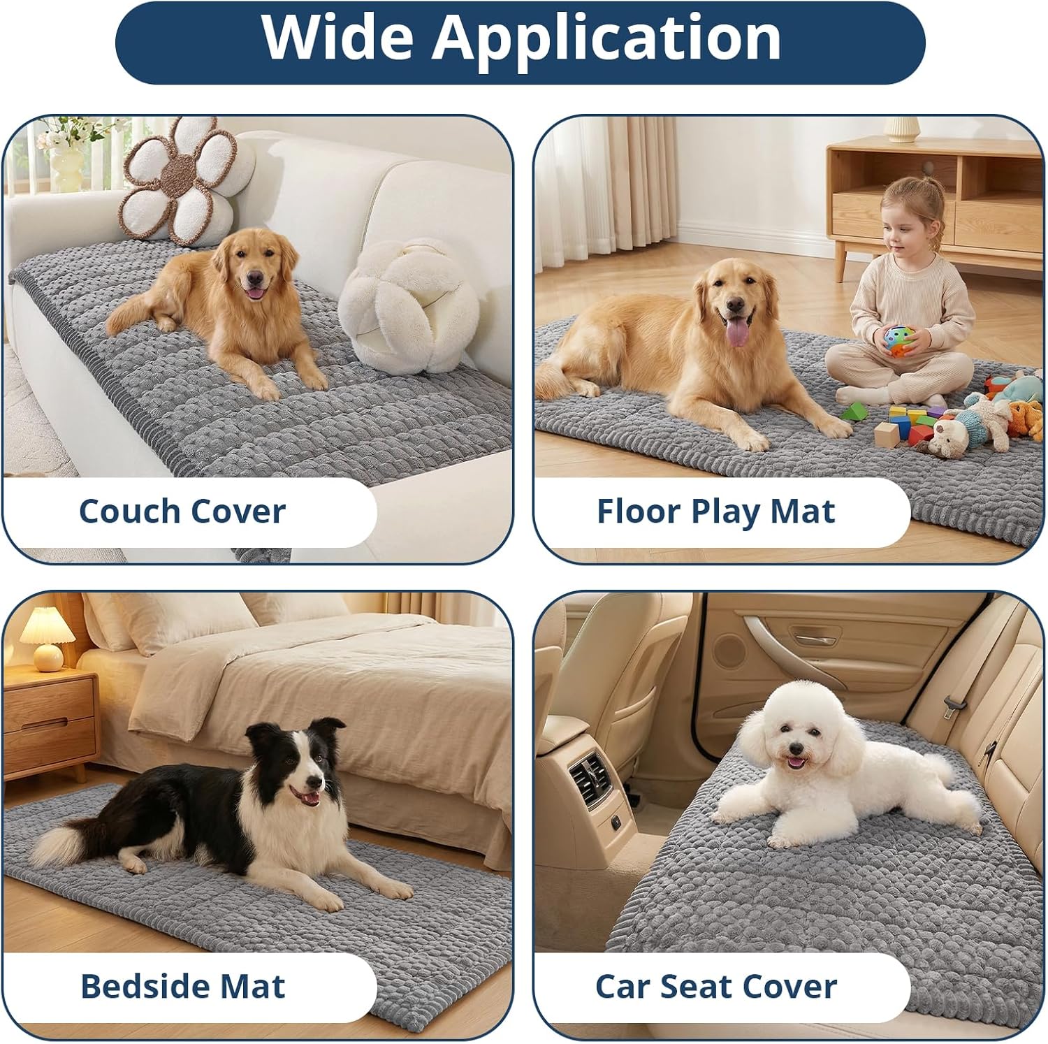 ostepdecor washable couch cover for dogs, thick pet friendly sofa covers, soft couch protector, paw cart sofa slipcovers, cushion protector for leather, sectional, loveseat (20" x 24", grey) cozy grey 20" x 24" 2 pack