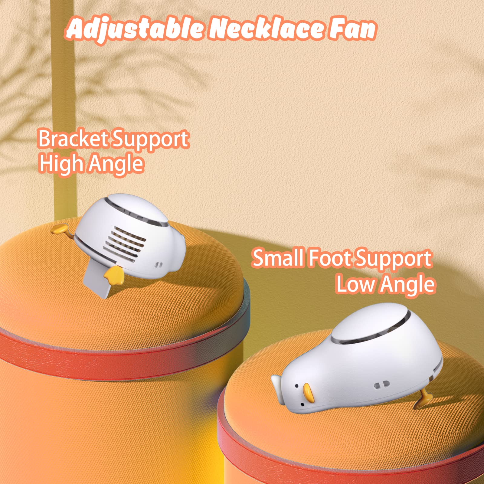 Ventilatore Da Collo A Forma Di Anatra - Ricaricabile USB, 3 Velocità, Senza Pale - Foto 6