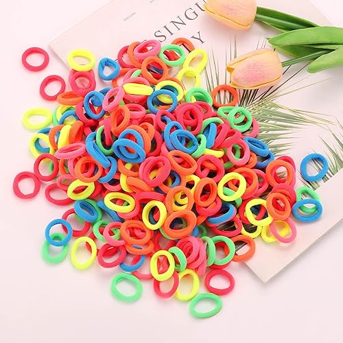 Vista 27 de Paquete de 300 ligas para el cabello BEoffer para bebés y niñas, bandas elásticas para el cabello negras coloridas pequeñas bandas de goma