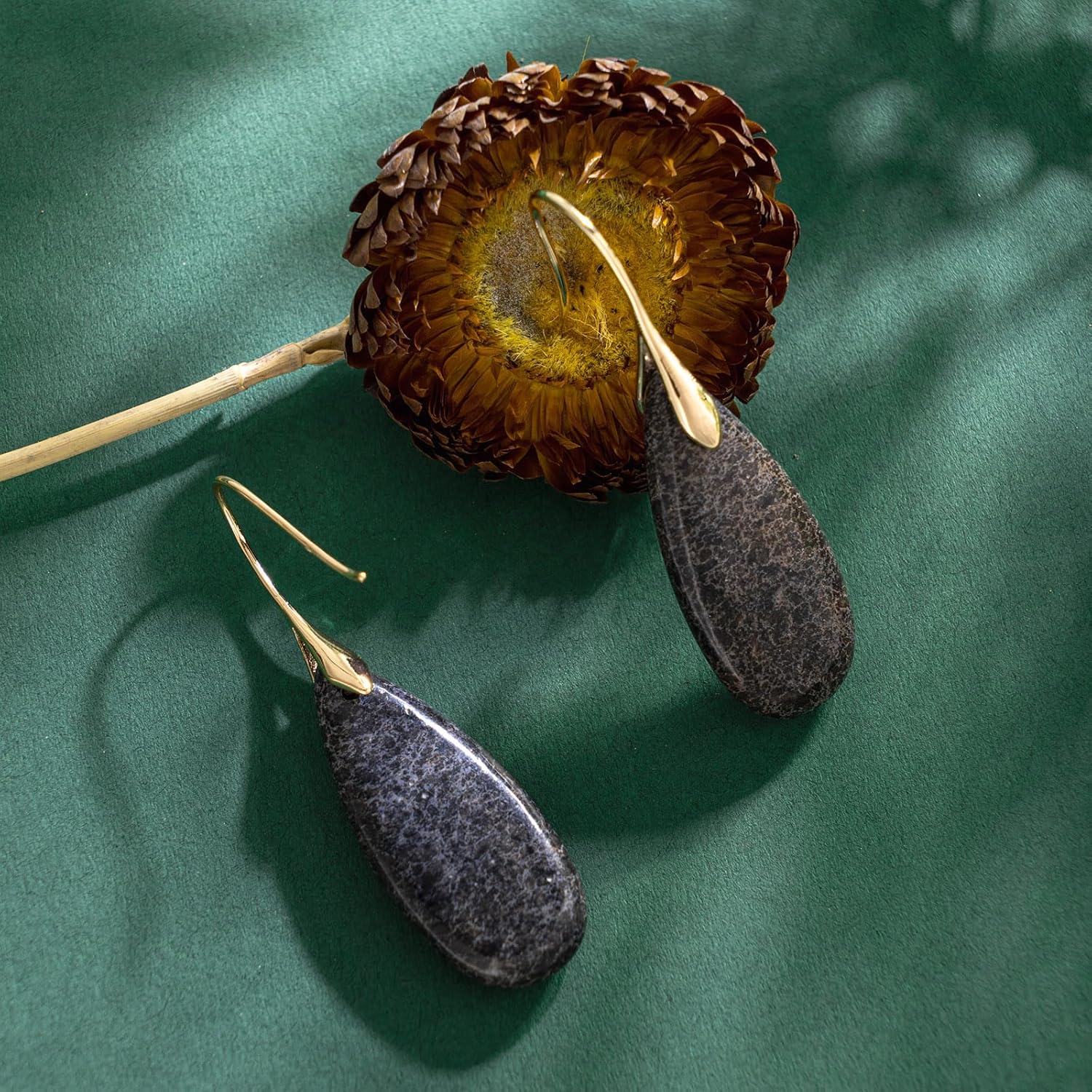 SELOVO Stone Fishhook Dangle Drop Earrings Statement Earrings for Women Stone - Image 4