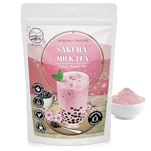 Sakura Cherry Blossom Bubble Milk Tea Instant 3in1 Powder Mix - 1kg (33 Drinks) | For Boba Tea, Milkshake, Blended Frappe and Bakery | Authentic Taiwan Recipe | No Preservatives by Moriyama Teahouse