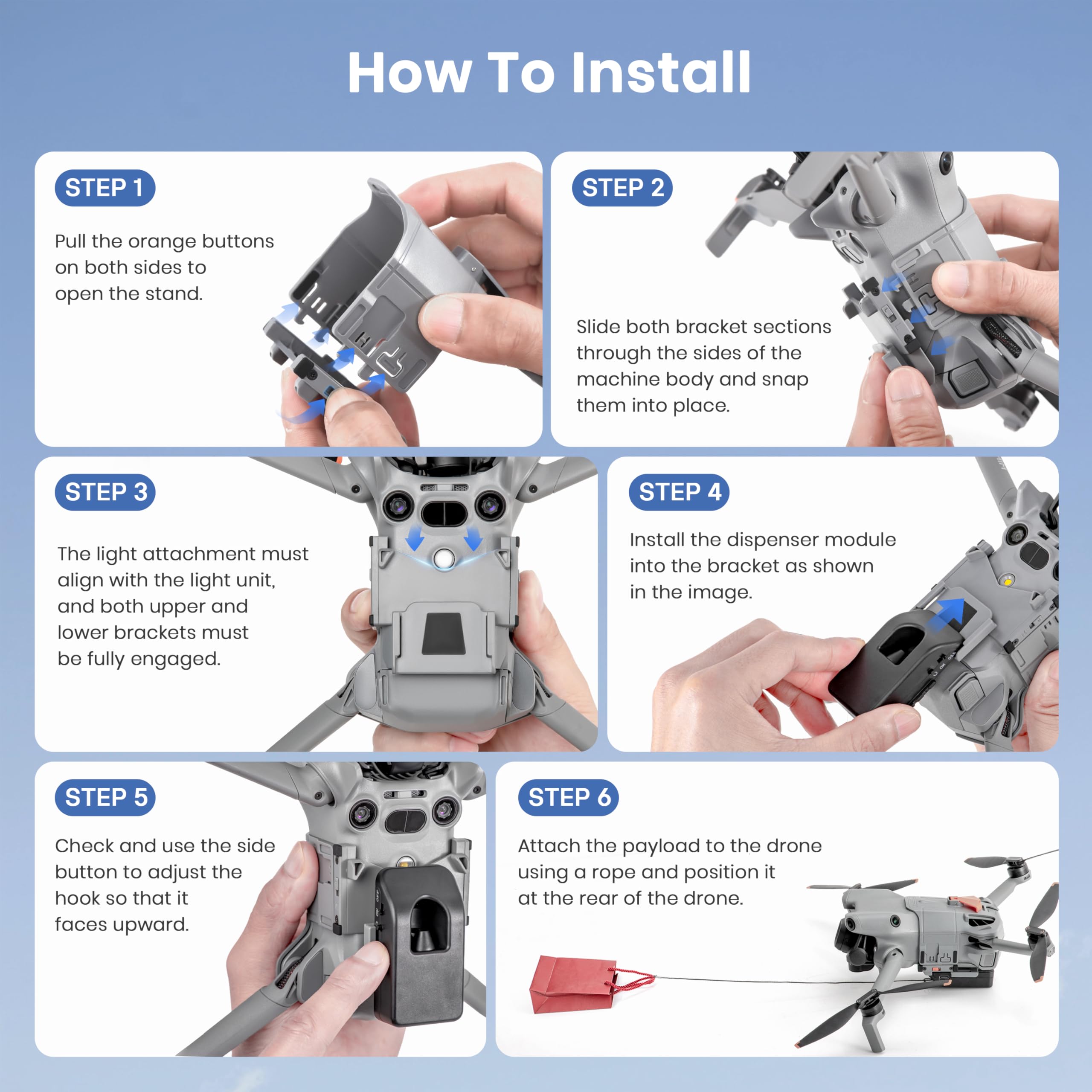 STARTRC Sistema di scarico dell'aria droni per DJI Mini 5 Pro, dispositivo di scarico per DJI Mini 5 Pro
