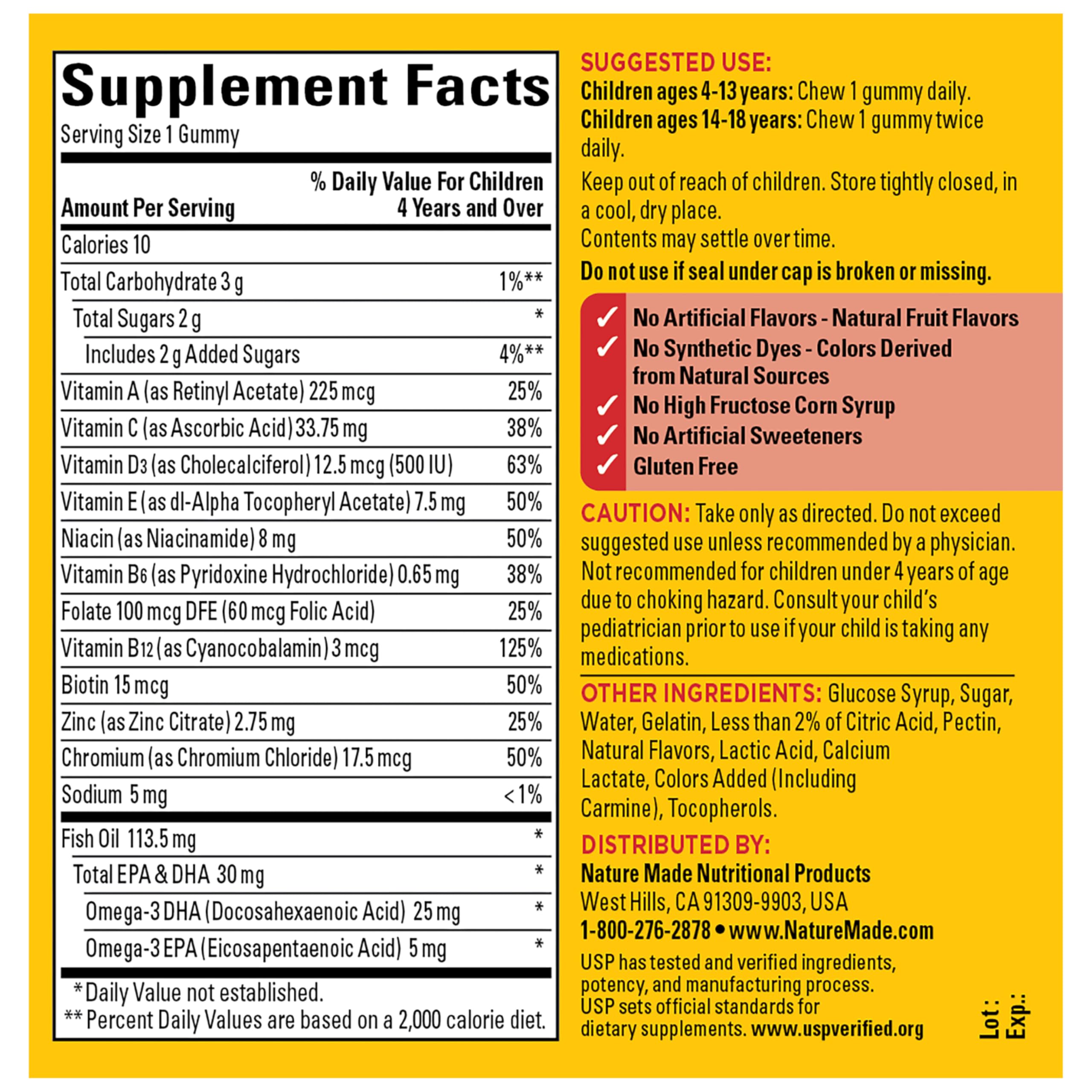 Nature Made Kids First Multivitamin with Omega-3, 70 Gummies — Amazon image 7