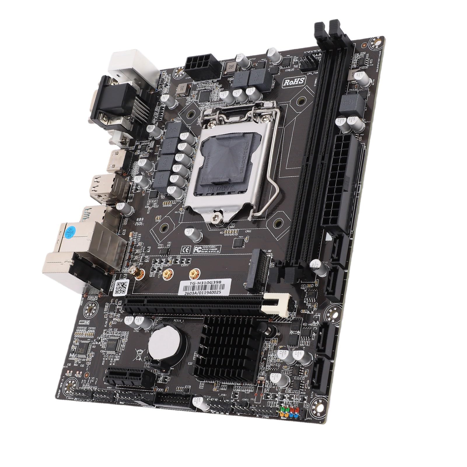 Placa Base H310 LGA 1151, Max32GB DDR4 NVME M.2 SATA 6Gb Micro ATX Gaming Motherboard con Puerto PCIE HMDI DVI VGA, Compatible con 8th 9th G para Lvy Bridge para Intel Core