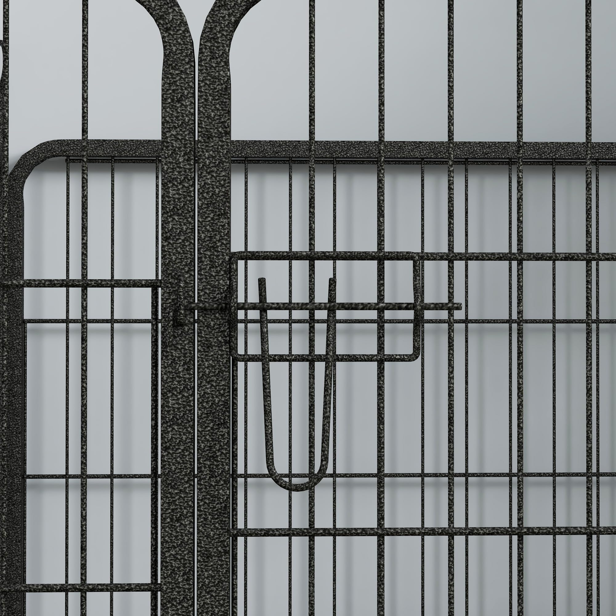 PawHut Recinto per Cani Pieghevole in Metallo, per Interno ed Esterno con Porta con Catenaccio e Picchetti, 82x82x60cm Grigio