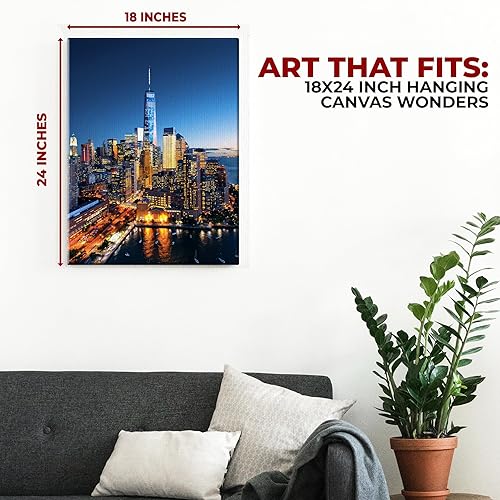 Miniatura 3 de MAVIS PRINT Arte de pared en lienzo de la ciudad de Nueva York de 18 x 24 pulgadas, decoración de pared de ciudad  Impresión HD y marco de madera