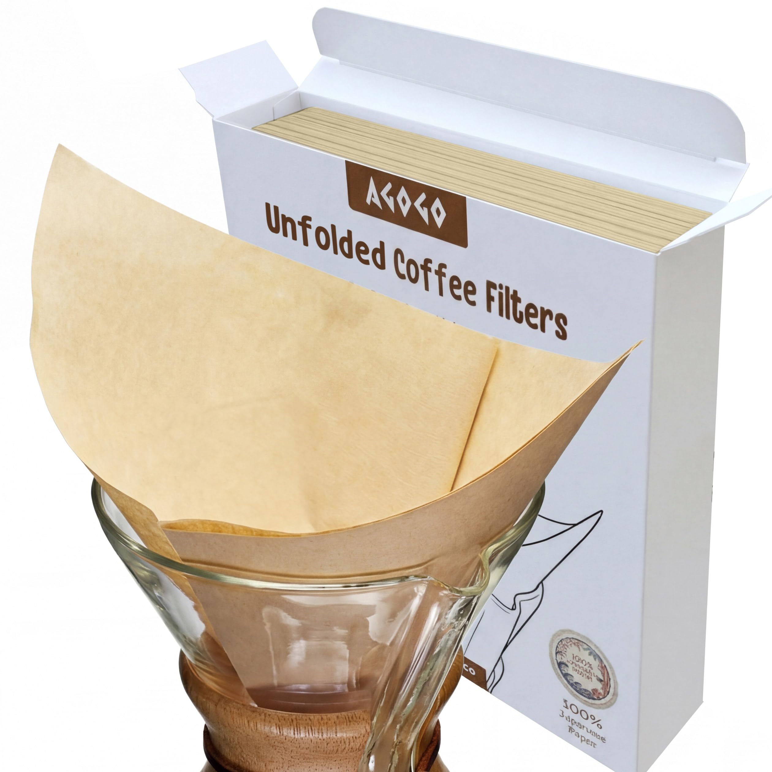 Amazon.com: AGOGO Paper Filters for Chemex Pour Over, Natural