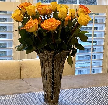 Decorative Aluminum Broken Flower Vase (DH3017) | Tall Metal Flower Container | Aluminum Flower Centerpiece for Home Decor,Wedding, Party, Decor Accent Flower Vase.