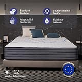 NATURALEX - Matelas PerfectSleep 180x200 - Épais 30 cm - Soutien Mousse à mémoire de Forme - Accueil Blue Latex - Confort Ferme - Respirant - 7 Zones - Réversible - Haute Densité - Fabriqué en Europe - 2