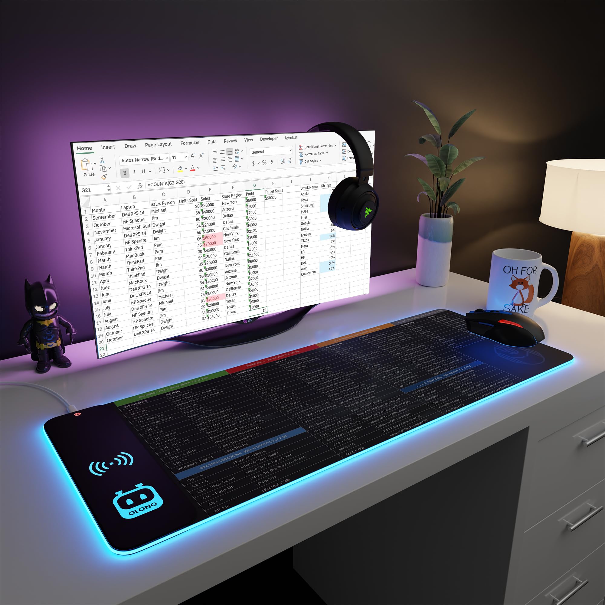 JCBL RGB Mouse Pad with 15W Wireless Charger – The EXCEL