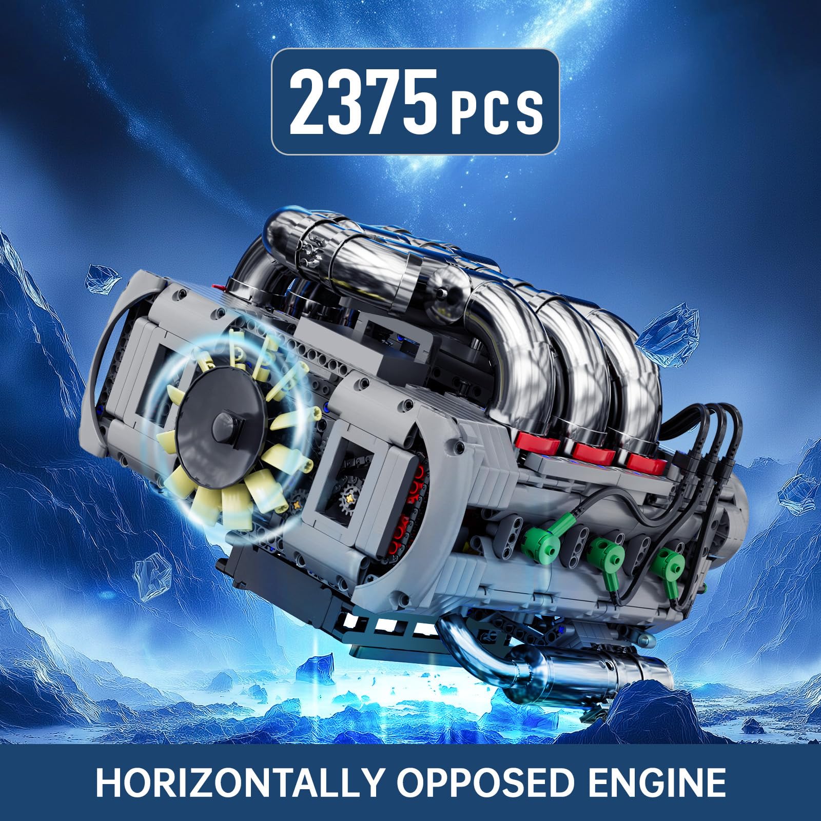Amazon.com: Mould King Flat Engine Building Sets, V8 Model Engine