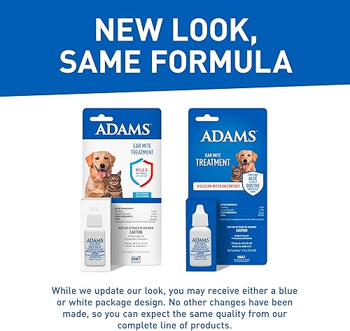 Miniatura 2 de Adams Tratamiento de ácaros del oído para perros y gatos de más de 12 semanas, mata los ácaros del oído al contacto, alivio para perros y gatos que