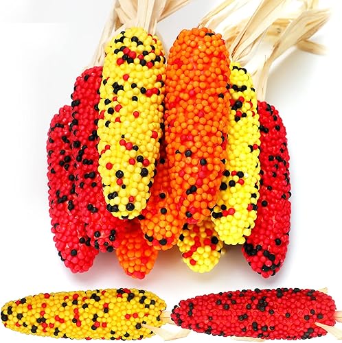 9 piezas de maíz artificial de otoño de Acción de Gracias, simulación de maíz falso, adorno de cosecha de maíz artificial de 7.5 x 2.5 pulgadas,