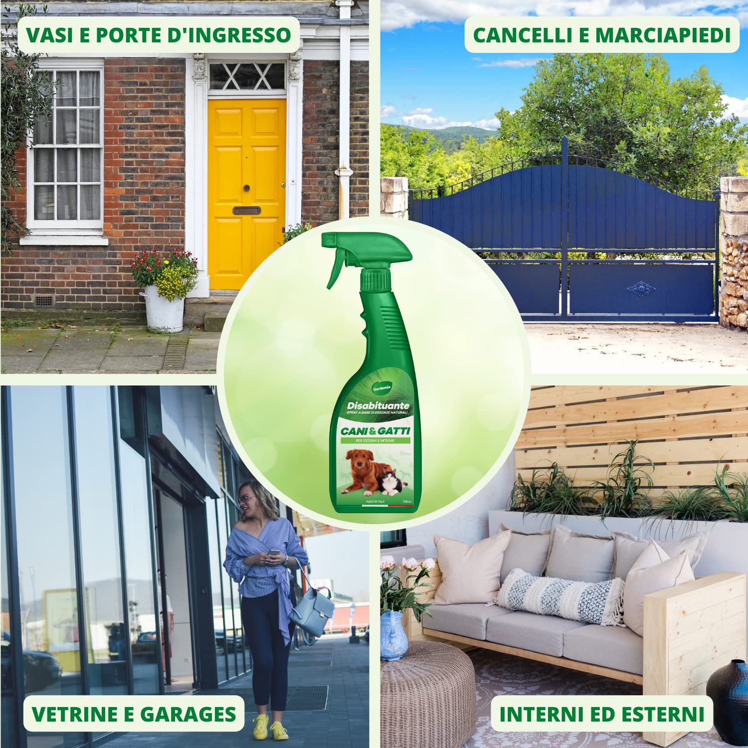 Gardemia Disabituante Vegetale per Cani e Gatti 750ml Spray Anti Pipì Esterni Interni Azione Naturale per Disabituarli Barriera Olfattiva Urine Casa Giardino Alternativa Eco a Repellente Dissuasore