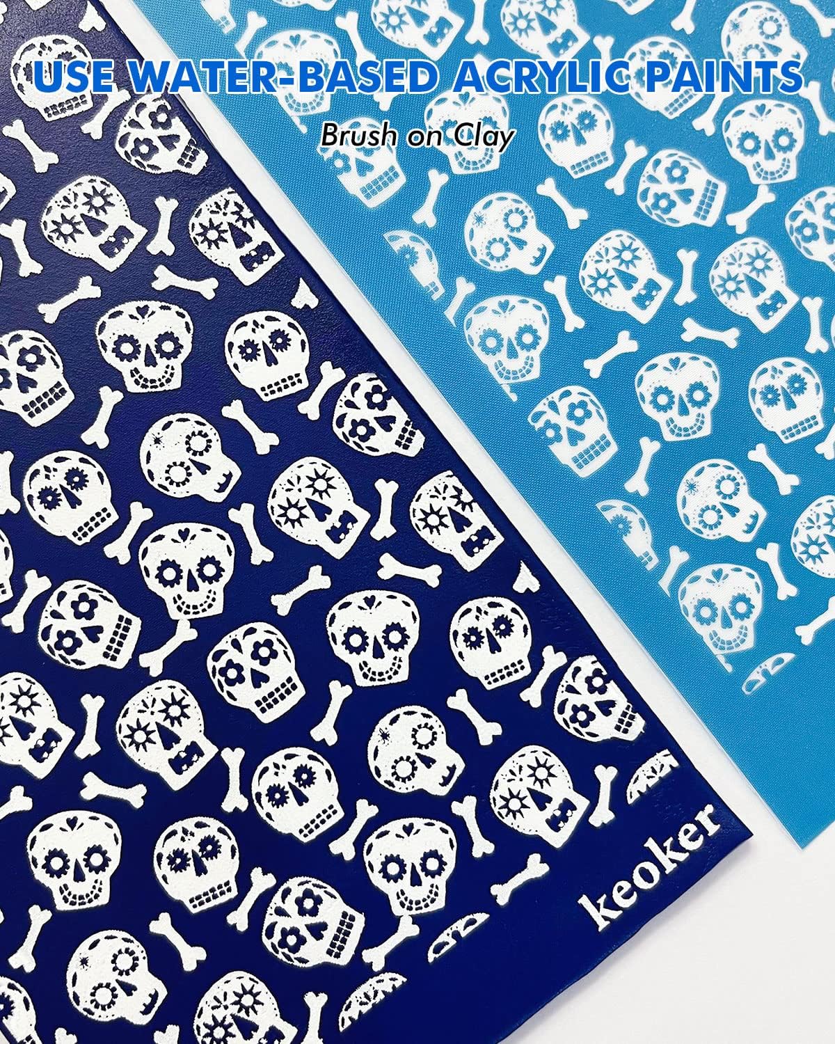 KEOKER Halloween Silk Screen for Polymer Clay, 6 PCS Fall Silk Screen Stencils for Polymer Clay on Clay & Other Jewelry Clay Earrings Decoration, (6PC Halloween)