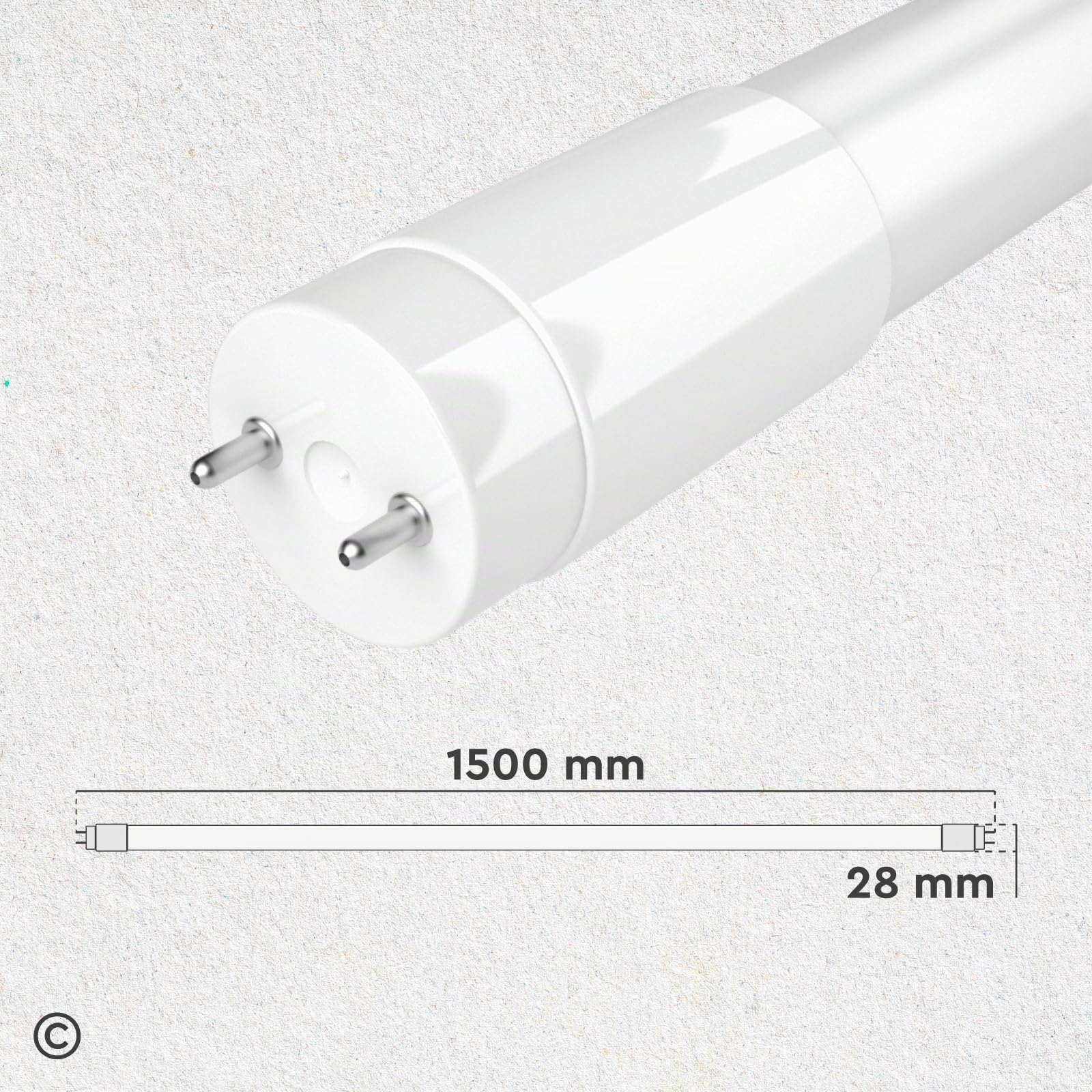 4 Tubi LED 24W 150cm T8 G13 SMD con Starter 3000 Lumen Garanzia 3 Anni - Luce Naturale 4000K - Alta Luminosità 125 lm/W - Sostituzione Neon per Soffitto Garage e Negozio in Materiale Nano Plastic