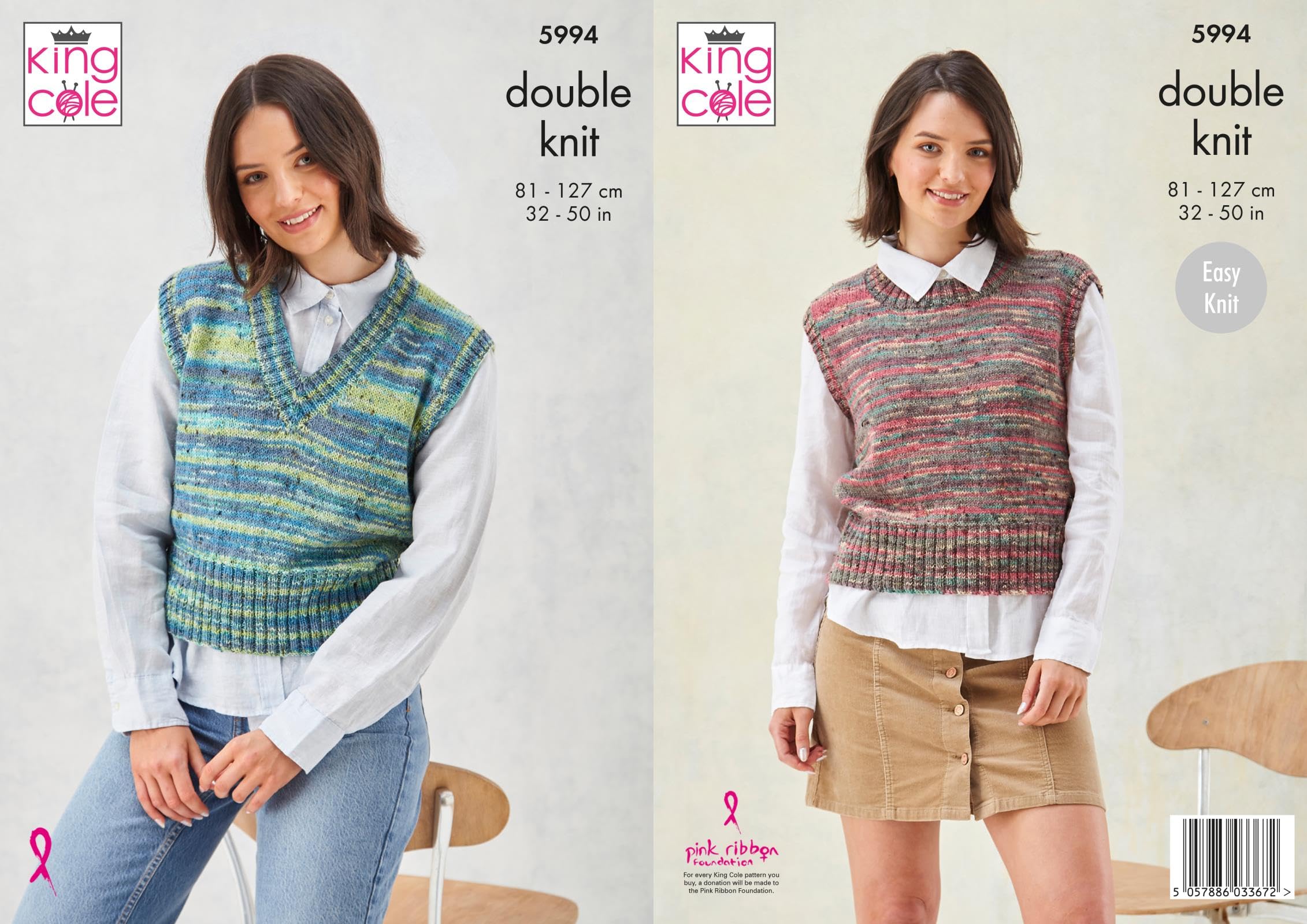 King Cole DK Knitting Pattern - 5994 Ladies Slipovers