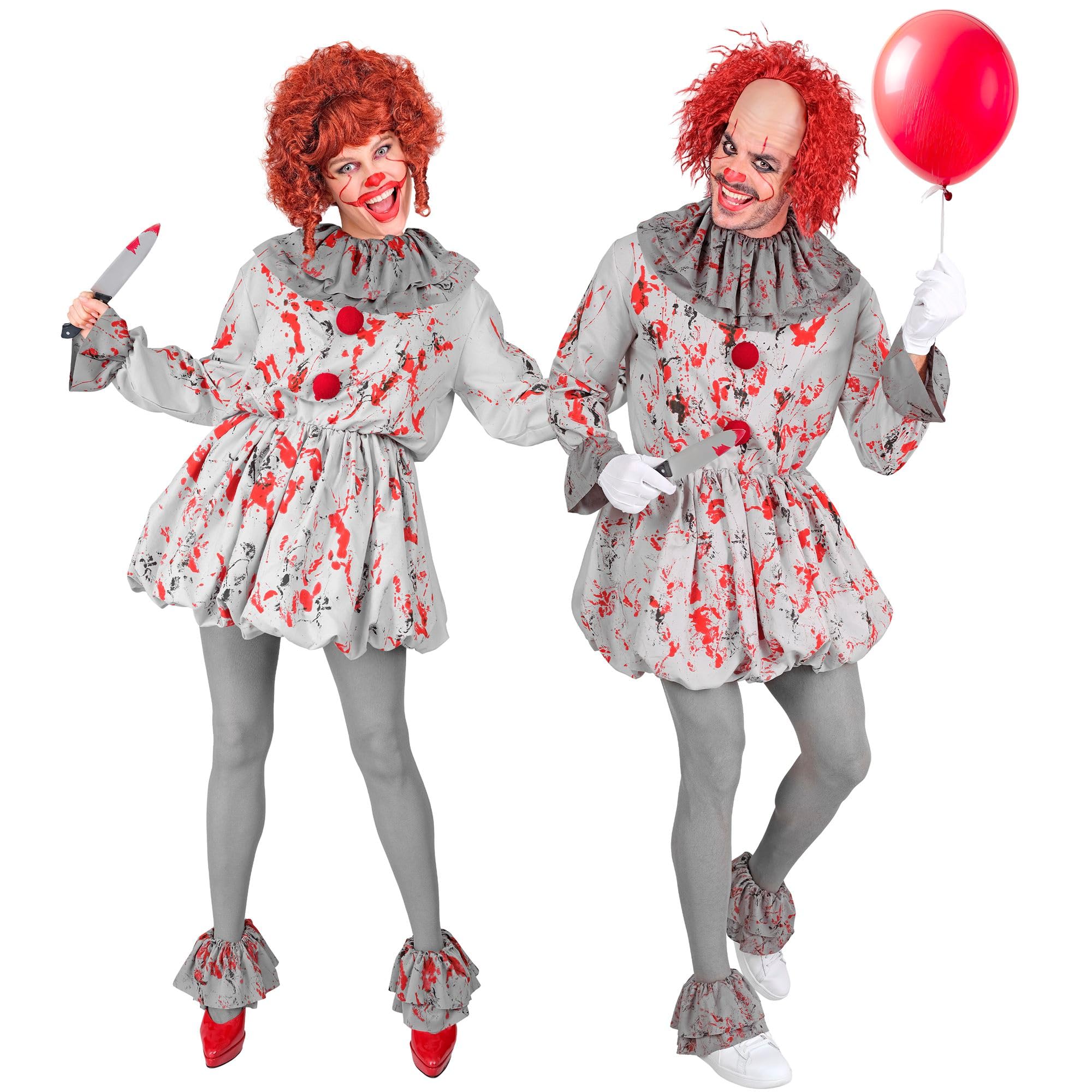 W WIDMANN MILANO Party Fashion - Kostüm Killer Clown, Psychopath, Vintage Horror Clown, Halloween Verkleidung