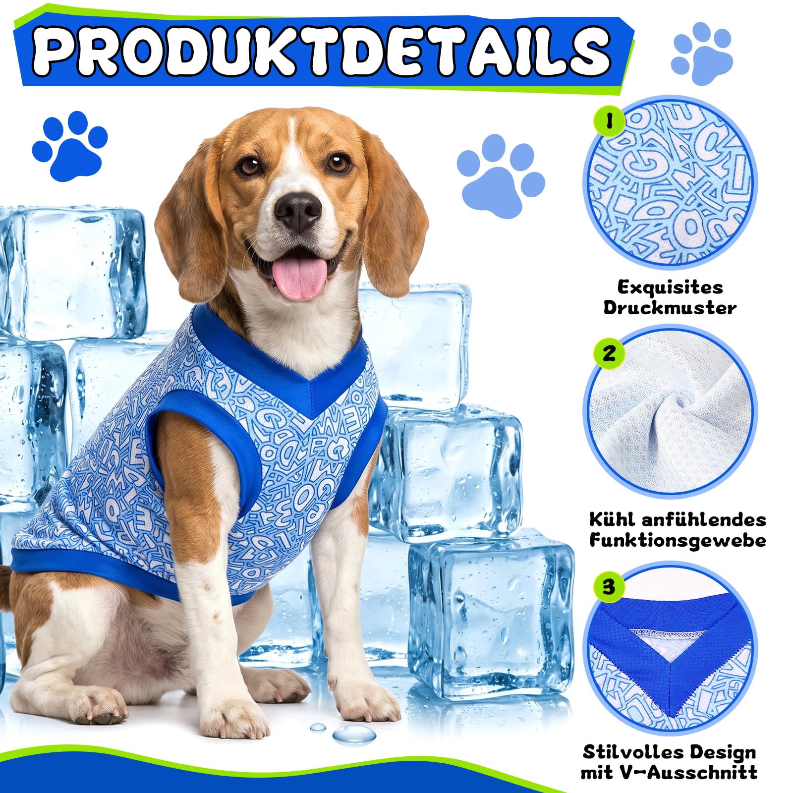 Kühlweste für Hunde, Atmungsaktiv Hundekühlweste Sommer, Soft Kühlmantel für Hunde,Cool und Bequem Hundeshirt, Leichte Hundemantel für Kleine Mittelgroße,für Spaziergang Outdoor
