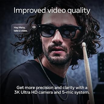 Meta Ray-Ban (Gen 2), Wayfarer, Matte Black | Smart AI Glasses for Men, Women 2x Battery Life 3K Ultra HD 12 MP Camera, Audio, Video Recording Polarized Gradient Graphite Lenses Sunglasses
