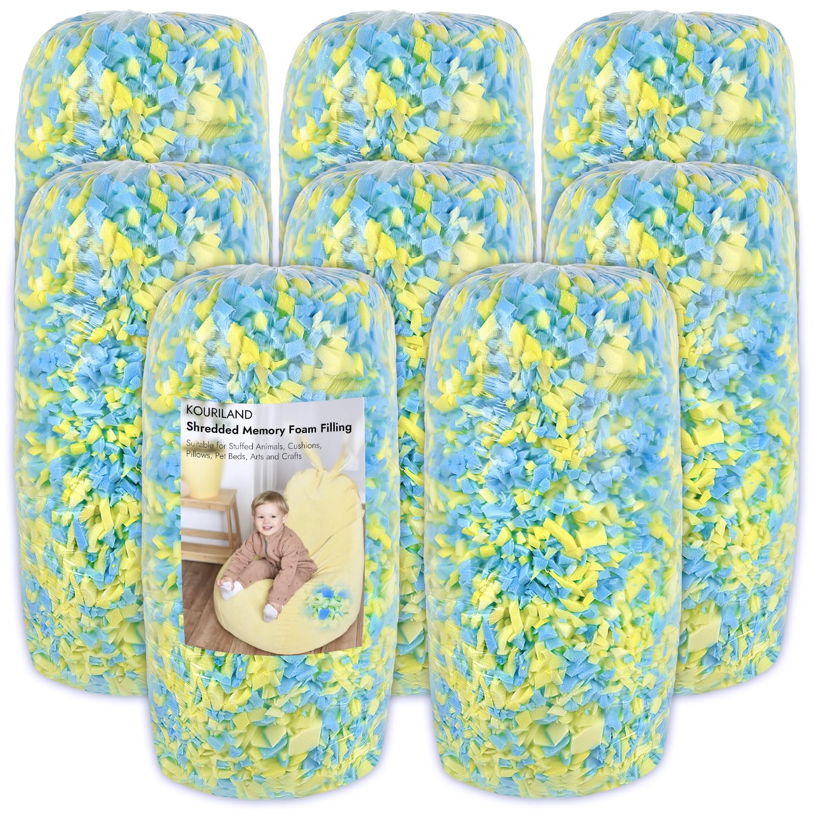 Photo 1 of KOURILAND Shredded Memory Foam Bean Bag Filler, 40 LBS