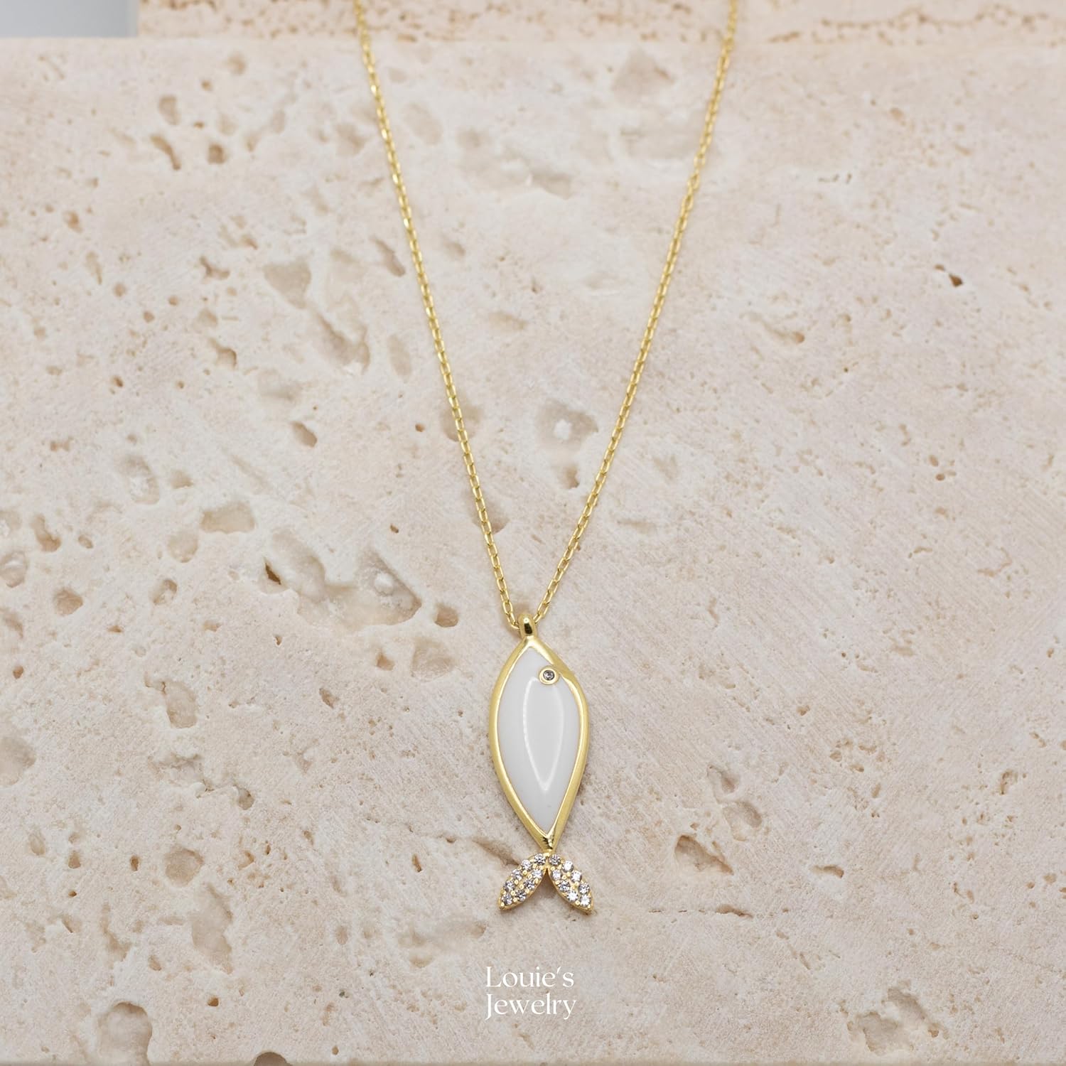 Fish Necklace, Fish Pendant, Silver Necklace, Gold Plated Fish Necklace, 925 Silver Jewelry, Handmade Jewelry, Ocean Jewelry, Fish Lover Gift - Image 3