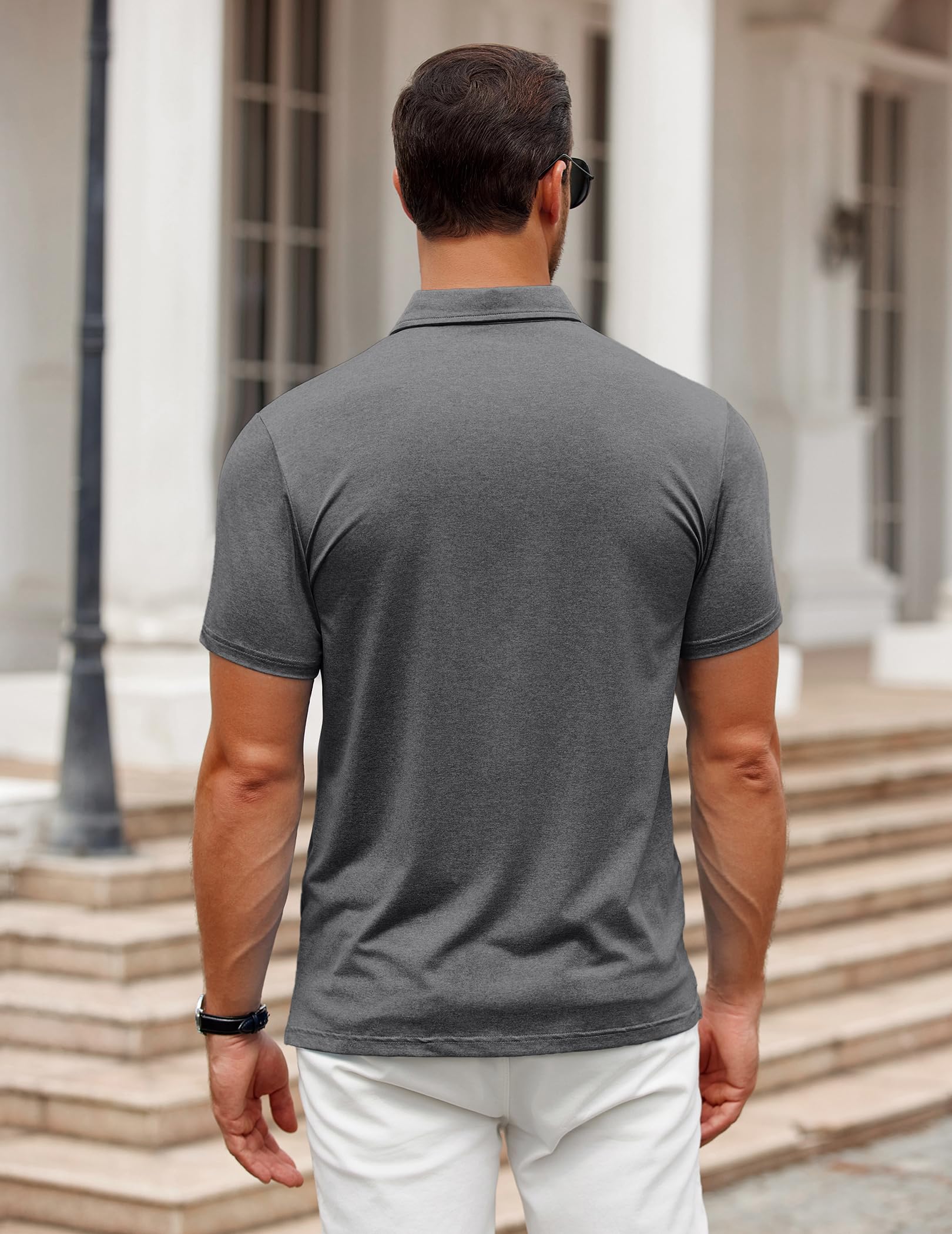 COOFANDY Polo de manga corta para hombre, transpirable, de secado rápido, camiseta técnica deportiva básica