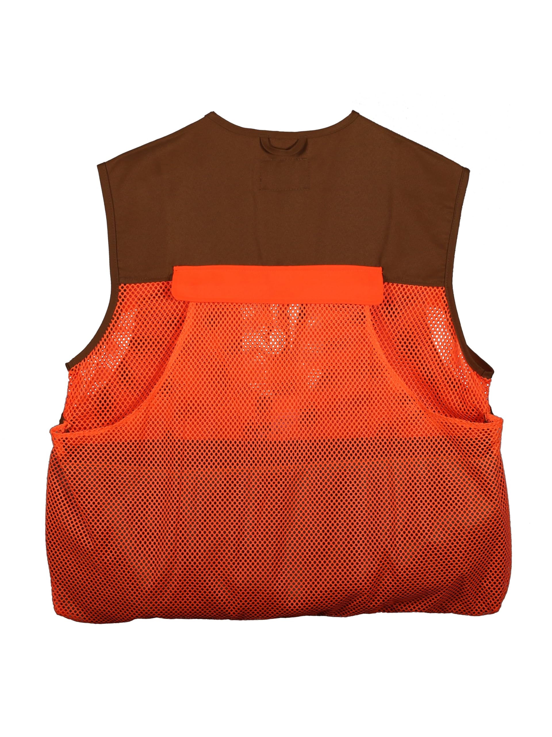 Gamehide Mens Quail Hunting Vest Upland Front Loading With Mesh Back Orange Blocking (Marsh Brown/Orange, Medium)