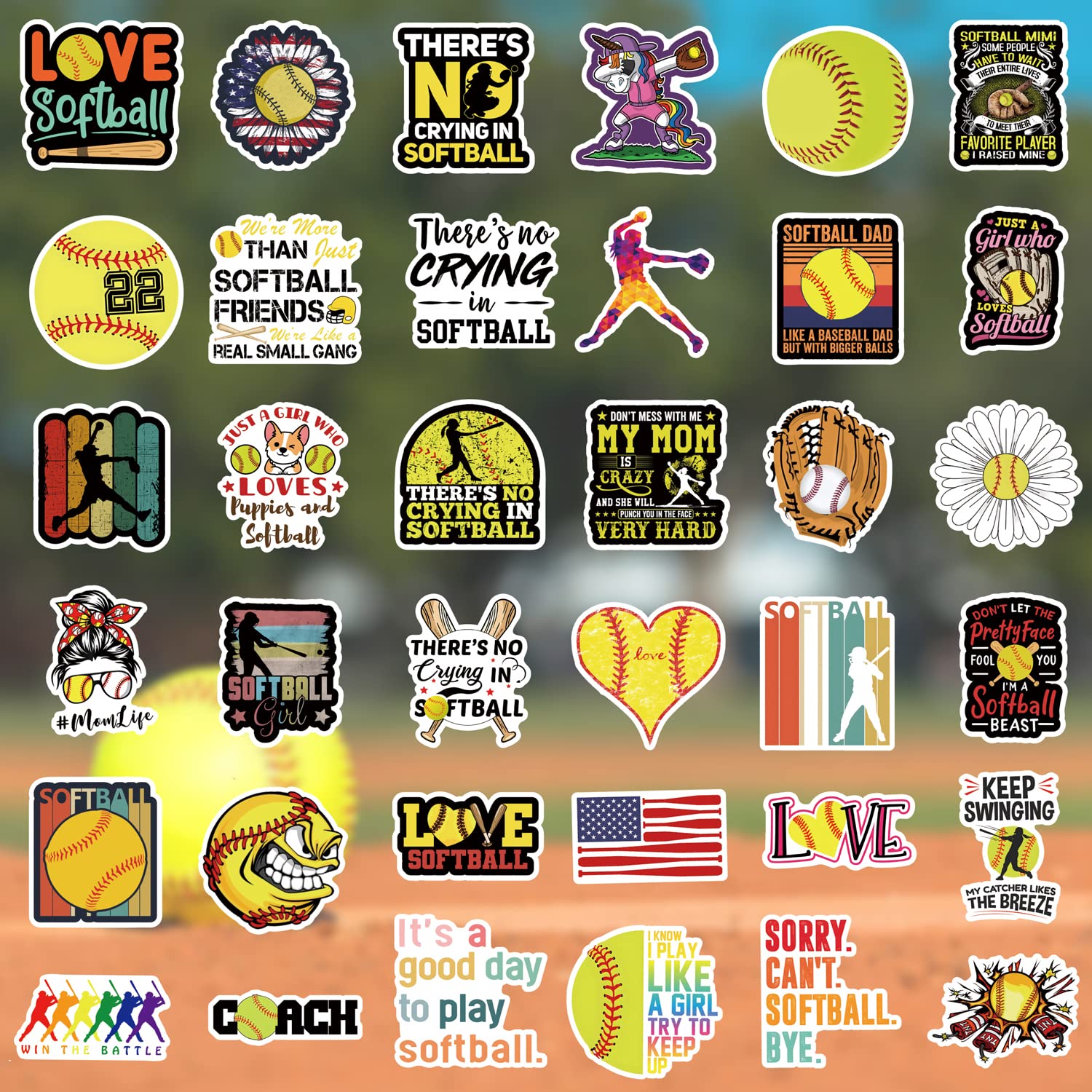 Sofball Ribbon Sticker Softball Stickers For Paper House 3D Softball Sports Themed Sticker
