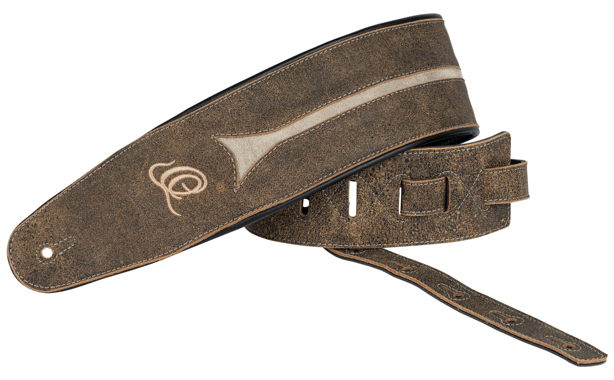 Ortega Guitars Klasyczny skórzany pasek do gitary basowej 3 1/2 cala (OSBS-3)