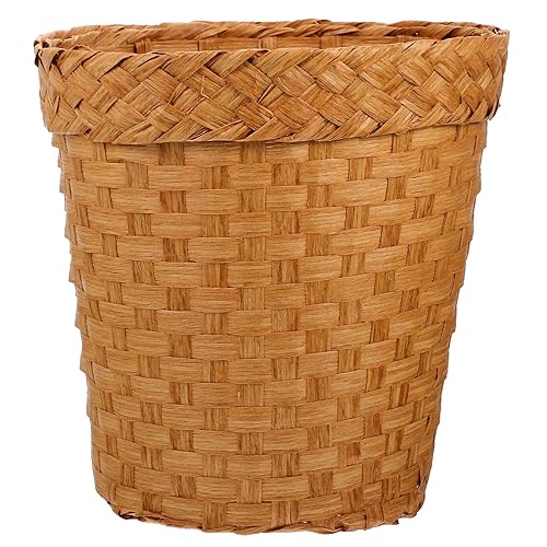 Miniatura 6 de Housoutil Cesta de basura vintage para ropa sucia, cubo de basura tejido, cubo de basura pequeño, cesta de basura para dormitorio, baño, oficina u