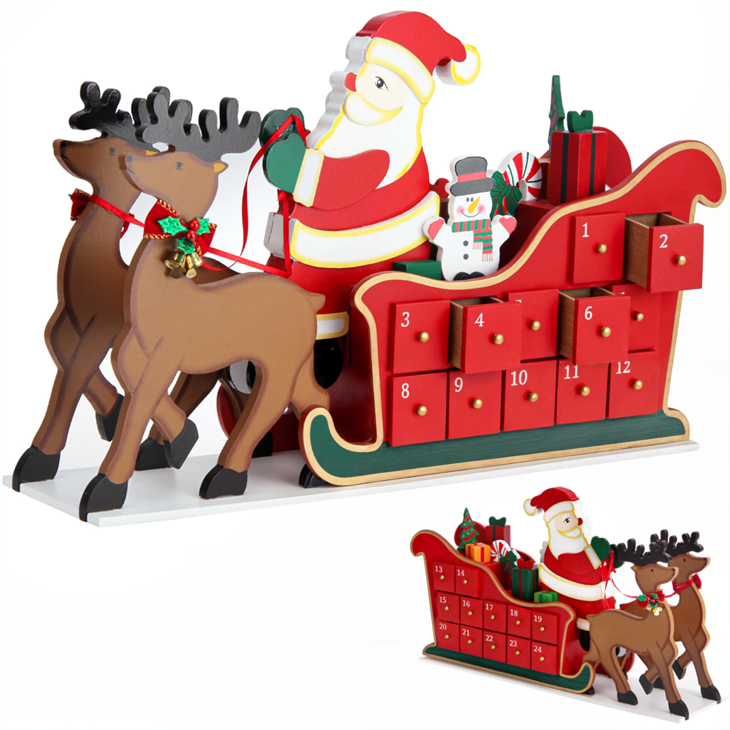 Spielwerk® Wooden Advent Calendar 2025 | 24-Day Countdown | Christmas Landscape | Fill Your Own Advent Calendar | Festive Décor | Eco-Friendly | Reusable Holiday Countdown