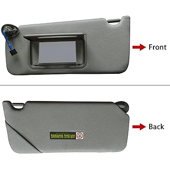 Amazon.com: Driver Left Side Gray Sun Visor with Mirror