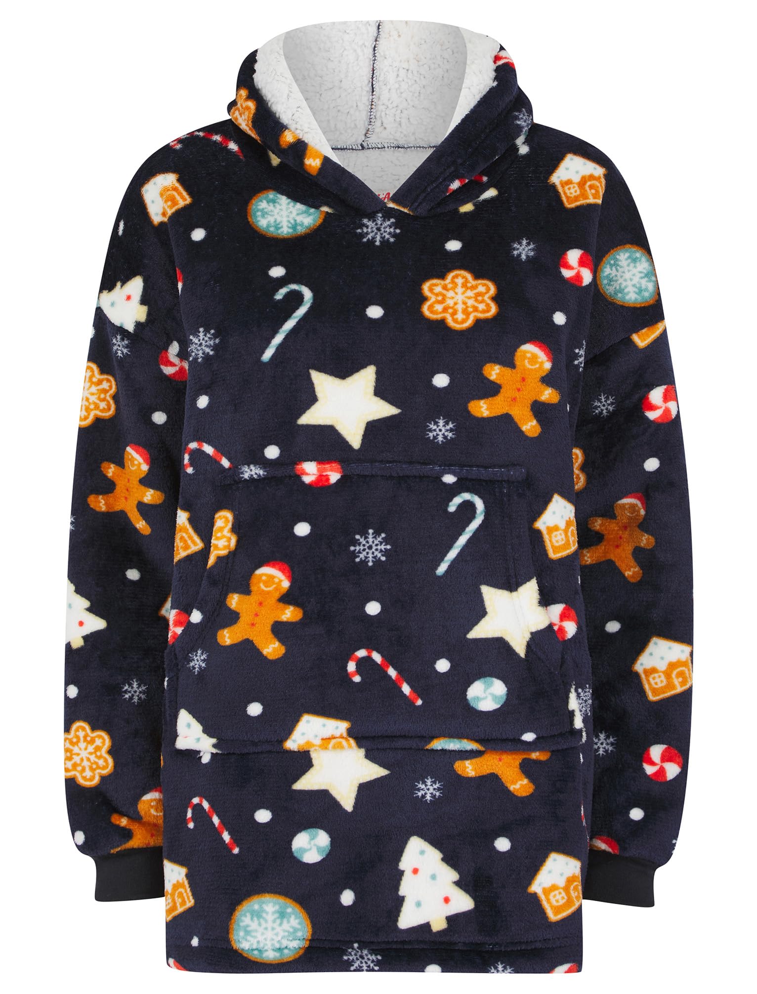 Tokyo Laundry Unisex Kid's 'Christmas Cookies' Oversized Xmas Fleece Lined Blanket Hoodie